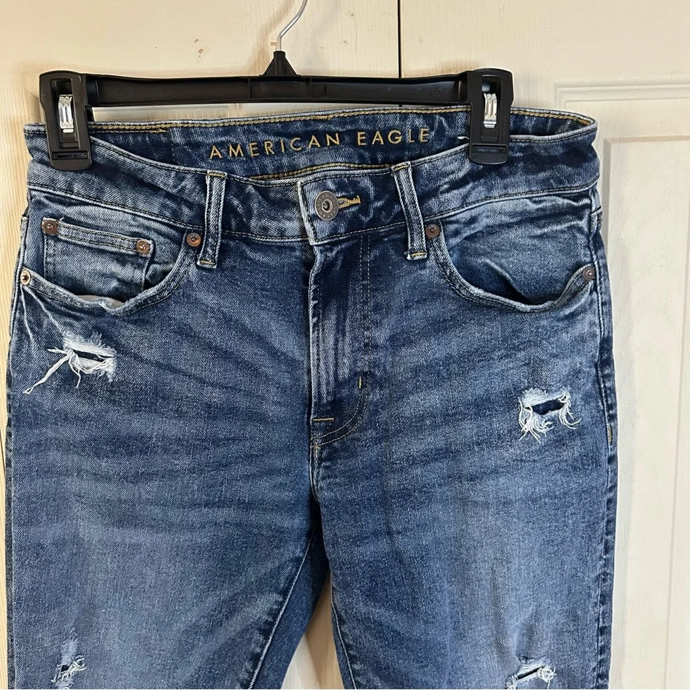 American Eagle AirFlex Distressed Blue Jeans - Picture 2 of 9